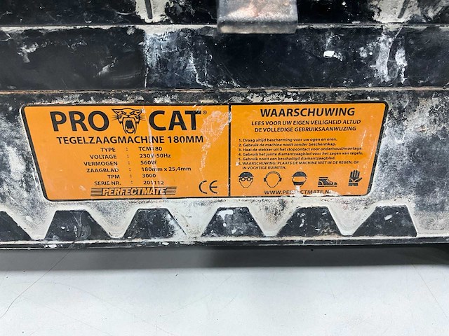 Pro cat - tcm 180 - tegelzaagmachine - afbeelding 2 van  6