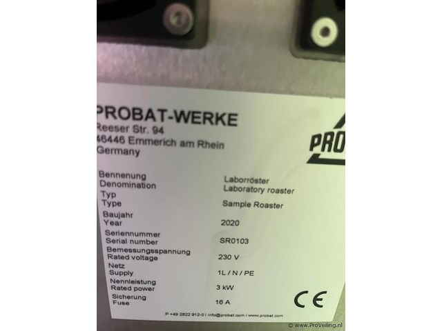 Probat koffiebrander | type proefbrander | bwjr. 2020 - afbeelding 4 van  4