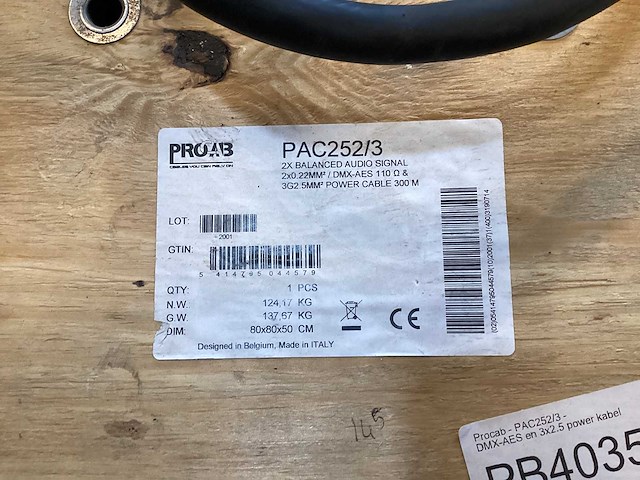 Procab - pac252/3 - dmx-aes en 3x2.5 power kabel - audio kabel - afbeelding 3 van  4