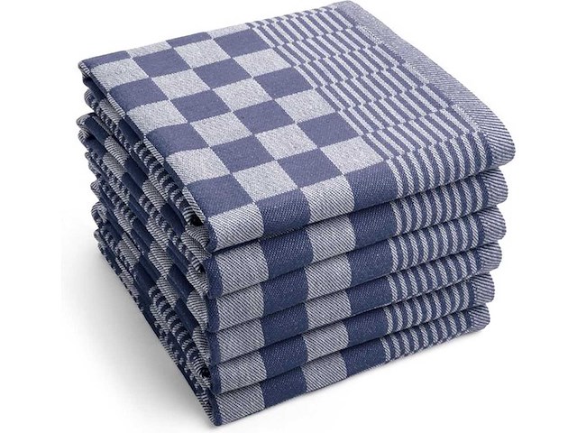 Prof. horeca theedoek - zwart/blauw (576x) - afbeelding 1 van  2