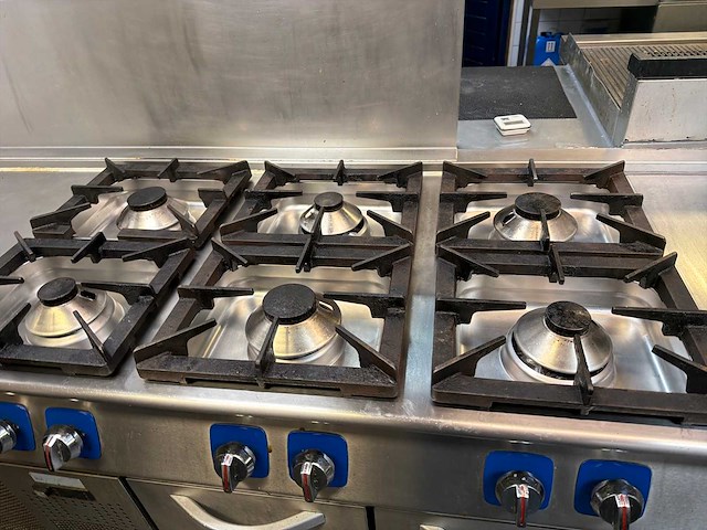 Professioneel 6-pits gasfornuis met friteuse – proline - afbeelding 2 van  8