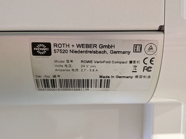 Professionele elektrische vouwmachine, rowe, variofold compact - afbeelding 8 van  8