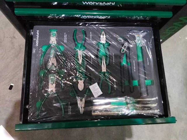 Professionele gereedschapskar, 7 lades gevuld wohrstahl, groen/zwart - afbeelding 10 van  11