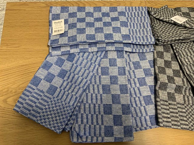 Professionele horeca theedoek blauw/zwart (720x) - afbeelding 3 van  5