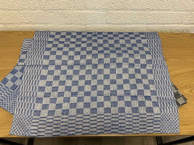 Professionele horeca theedoek blauw/zwart (720x) - afbeelding 5 van  5