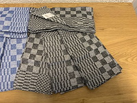 Professionele horeca theedoek blauw/zwart (720x) - afbeelding 2 van  5