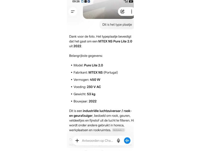 Professionele luchtreiniger, voor grote ruimtes mtex, ns pure lite 2.0, wit - afbeelding 4 van  4