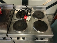 Professionele modular rvs horeca-opstelling bestaande uit dubbele frituur, grillplaat en 4-pits fornuis op krachtstroom - afbeelding 11 van  14