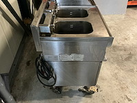 Professionele modular rvs horeca-opstelling bestaande uit dubbele frituur, grillplaat en 4-pits fornuis op krachtstroom - afbeelding 14 van  14