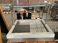 Professionele rvs buffetunit met glazen opzet - afbeelding 2 van  5