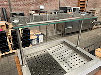 Professionele rvs buffetunit met glazen opzet - afbeelding 4 van  5