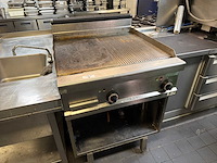 Professionele rvs gas bakplaat / grillplaat