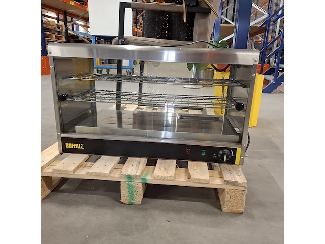 Professionele warmhoud vitrine 650 watt, buffalo, gf 455 , grijs / chroom - afbeelding 4 van  11