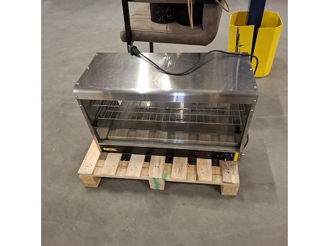 Professionele warmhoud vitrine 650 watt, buffalo, gf 455 , grijs / chroom - afbeelding 5 van  11