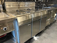 Profinox - c14 series - horeca dubbele gasfriteuse 3 friteuses inclusief manden