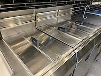 Profinox - c14 series - horeca dubbele gasfriteuse 3 friteuses inclusief manden - afbeelding 5 van  10