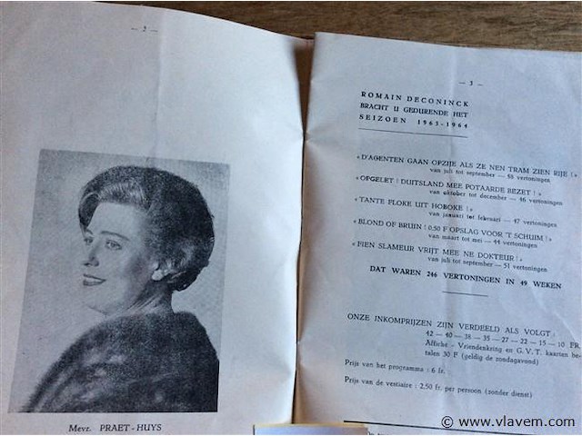 Programmaboekje: minardschouwburg 1963-1964 - afbeelding 2 van  4