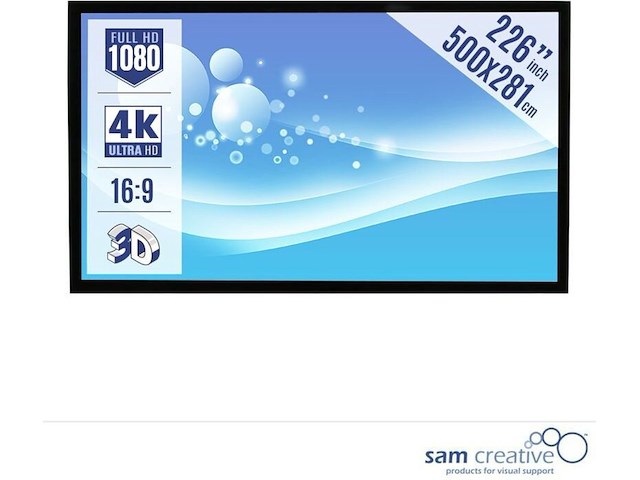 Projectiescherm cinema 16:9 226" 500x281 cm sam creative, pshcy500281 - afbeelding 1 van  2