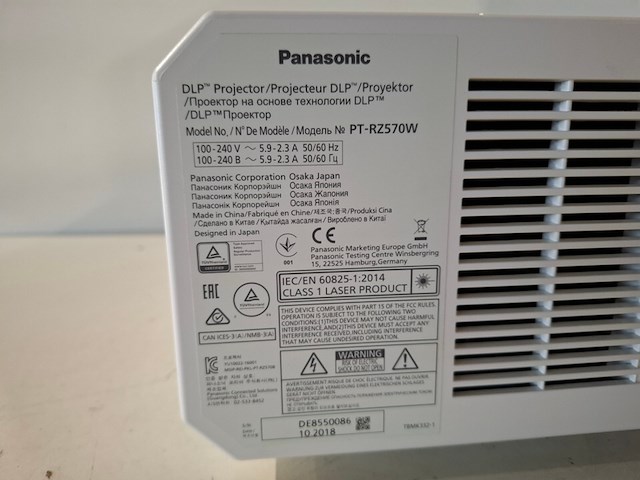 Projector, panasonic, pt-rz570, wit - afbeelding 5 van  7