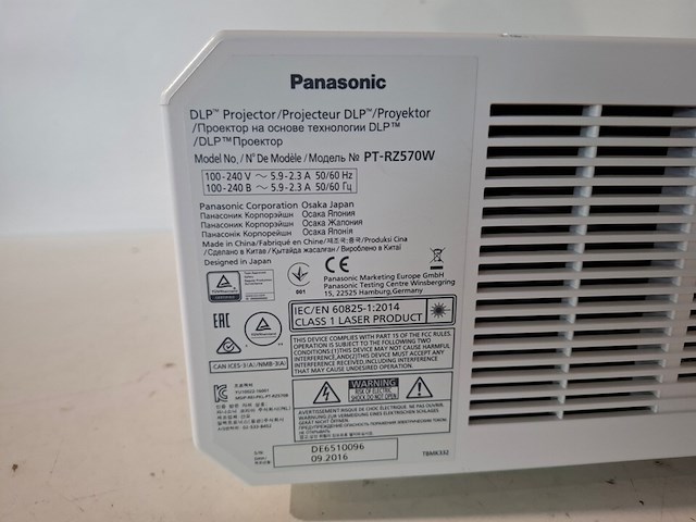 Projector, panasonic, pt-rz570, wit - afbeelding 5 van  7