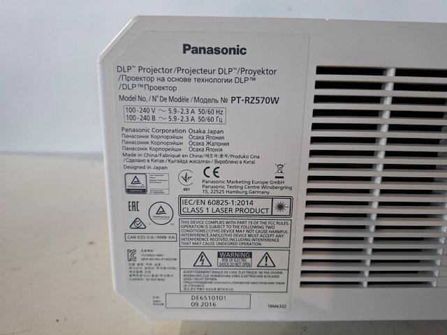 Projector, panasonic, pt-rz570, wit - afbeelding 5 van  7