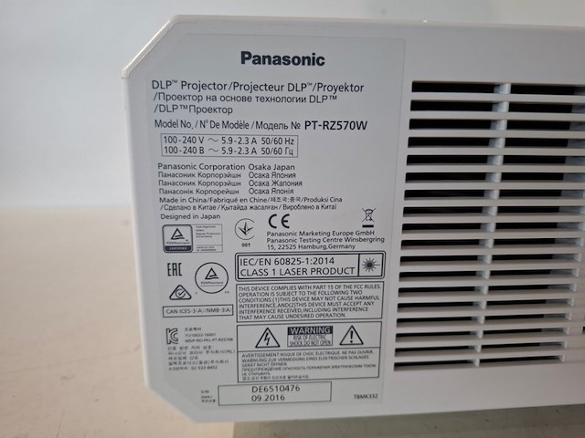 Projector, panasonic, pt-rz570, wit - afbeelding 5 van  7