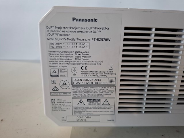 Projector, panasonic, pt-rz570, wit - afbeelding 5 van  7