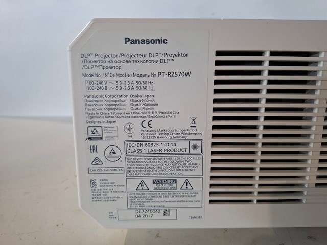 Projector, panasonic, pt-rz570, wit - afbeelding 5 van  7