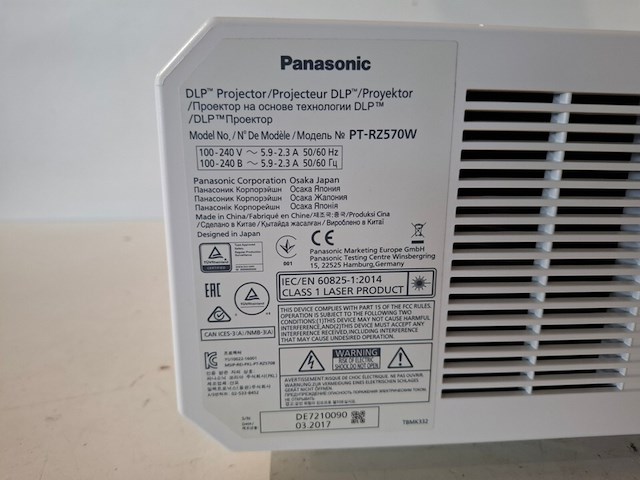 Projector, panasonic, pt-rz570, wit - afbeelding 5 van  7