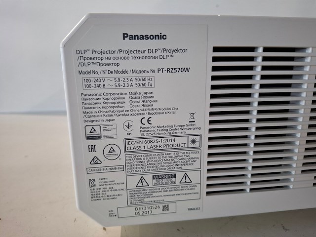 Projector, panasonic, pt-rz570, wit - afbeelding 5 van  7
