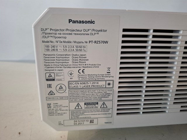 Projector, panasonic, pt-rz570, wit - afbeelding 5 van  7
