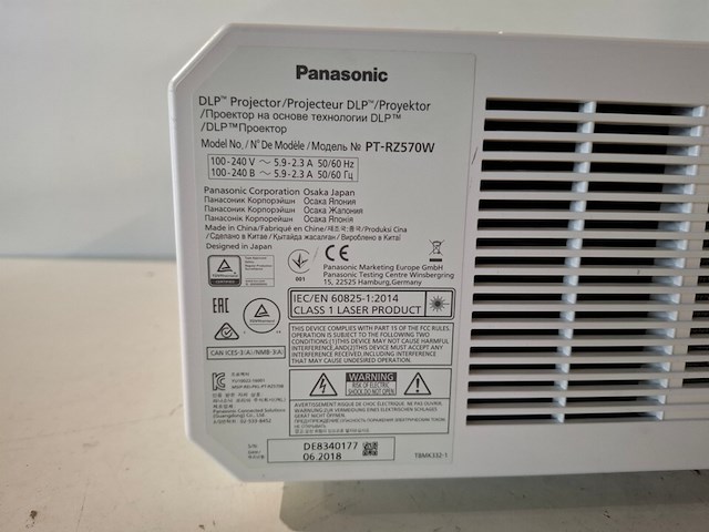 Projector, panasonic, pt-rz570, wit - afbeelding 5 van  7
