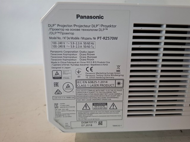 Projector, panasonic, pt-rz570, wit - afbeelding 5 van  7
