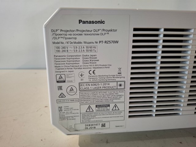 Projector, panasonic, pt-rz570, wit - afbeelding 5 van  7