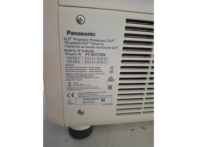 Projector, panasonic, pt-rz770 + standard lens, wit - afbeelding 4 van  6