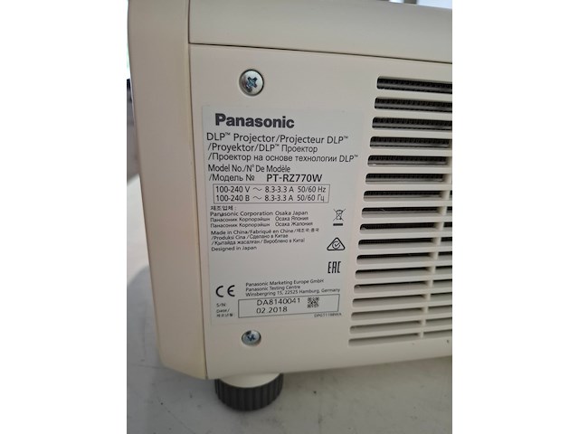Projector, panasonic, pt-rz770 + standard lens, wit - afbeelding 3 van  5