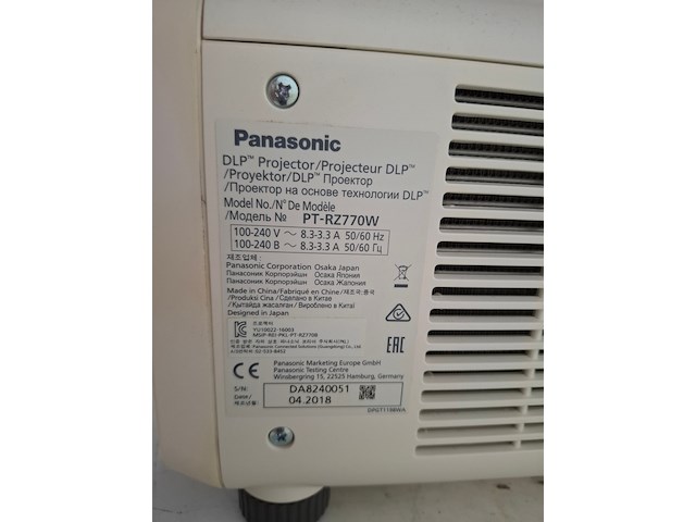 Projector, panasonic, pt-rz770 + standard lens, wit - afbeelding 4 van  6