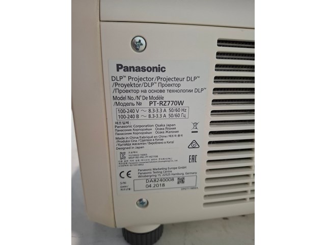 Projector, panasonic, pt-rz770 + standard lens, wit - afbeelding 3 van  5