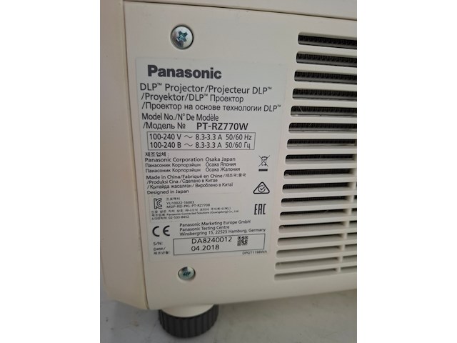 Projector, panasonic, pt-rz770 + standard lens, wit - afbeelding 4 van  6