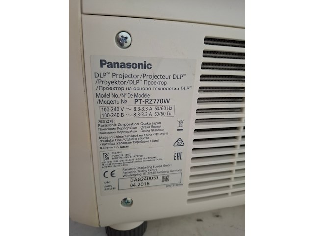 Projector, panasonic, pt-rz770 + standard lens, wit - afbeelding 4 van  6