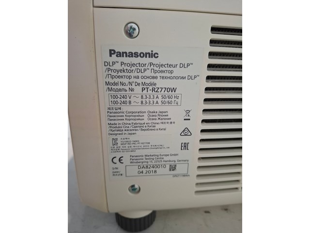Projector, panasonic, pt-rz770 + standard lens, wit - afbeelding 3 van  5
