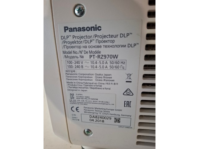 Projector, panasonic, pt-rz970 wit + standard lens, wit - afbeelding 5 van  5