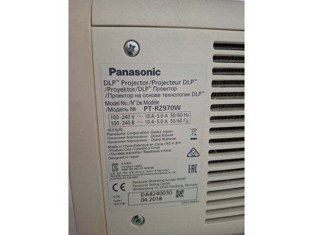 Projector, panasonic, pt-rz970 wit + standard lens, wit - afbeelding 4 van  4
