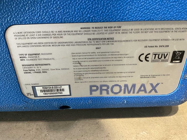 Promax rg5410a vul- en afpompunit t.b.v. airconditioning - afbeelding 6 van  7