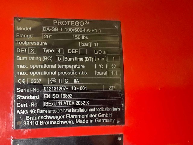 Proteco 4 in-line instabiele detonatie vlamdovende regelaar - afbeelding 2 van  2
