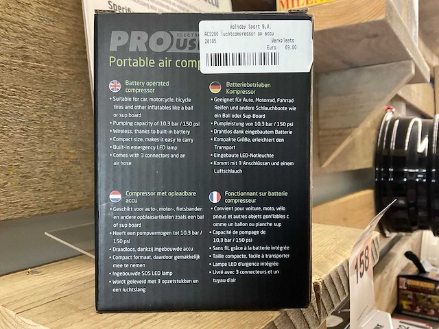 Prouser ac2200 draagbare luchtcompressor - afbeelding 2 van  2