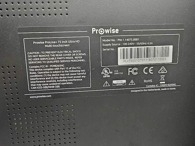 Prowise - proline+ 75 inch ultra hd multi-touchscreen - televisie op verstelbare voet - afbeelding 2 van  10