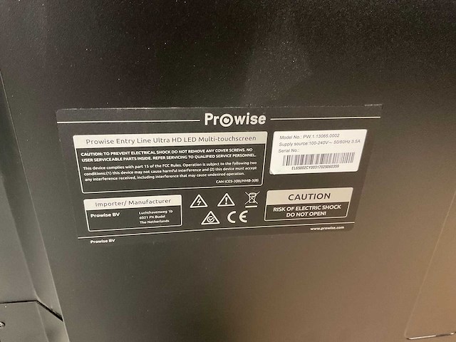 Prowise (pw.1.13065.0002) 65”, 3840x2160 (uhd) led monitor - afbeelding 5 van  6