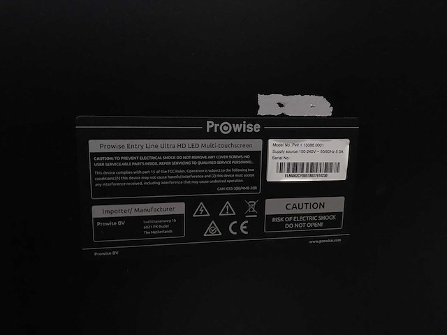 Prowise (pw.1.13086.0001) 86”, 3840x2160 (uhd) led interactive whiteboard - afbeelding 7 van  7