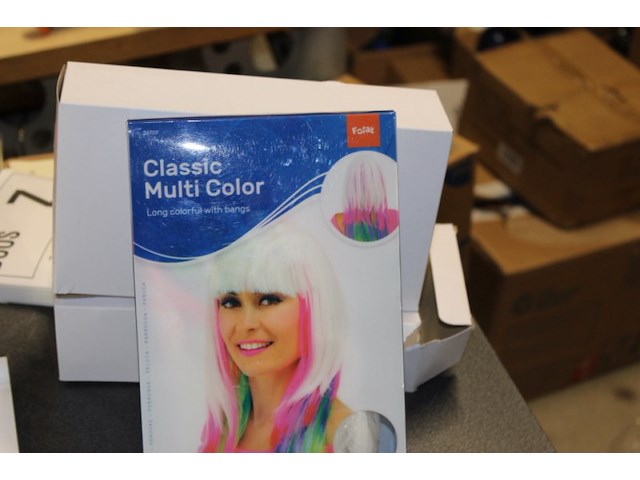 Pruik classic multi collor wit rose 1x in ds k - afbeelding 1 van  3